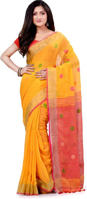 Joyguru Textile Self Design Daily Wear Cotton Blend Saree(Grey)