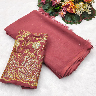 Mahadev Retail Shop Embellished Bollywood Georgette Saree(Pink)