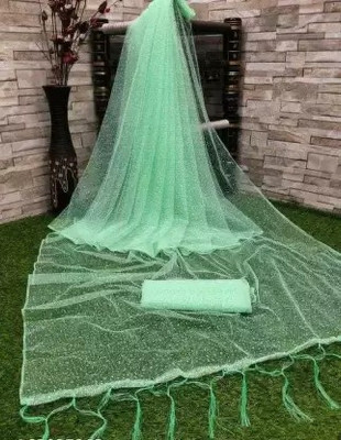 Suali Embellished Bollywood Net Saree(Light Green)