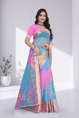 Aarunika SBT Solid/Plain Bollywood Organza Saree(Pink)
