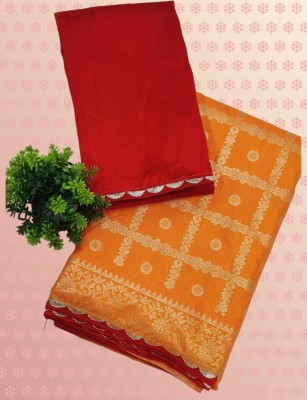 Lalit Woven Chanderi Art Silk Saree(Orange)