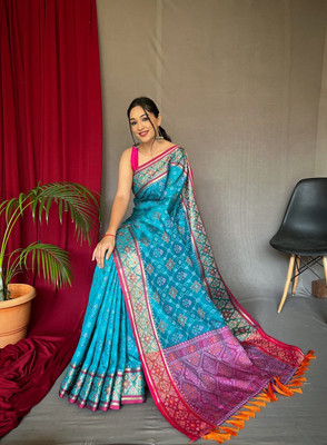 Divastri Solid/Plain Banarasi Art Silk Saree(Dark Blue)
