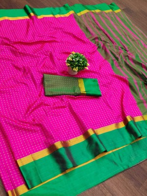 MAANVIT Self Design Maheshwari Pure Silk, Art Silk Saree(Pink)