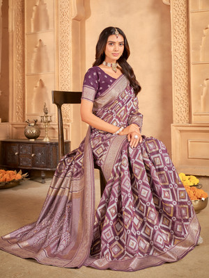 Sariya Woven Sambalpuri Art Silk Saree(Purple)