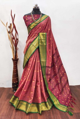 ASHTA Dyed Paithani Art Silk, Pure Silk Saree(Maroon)