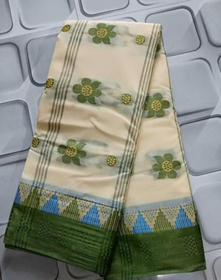 Exclusive Fashion Mart Woven Tant Pure Cotton Saree(Cream)