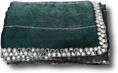 SAVEJ TRADER Embellished, Self Design Assam Silk Jimmy choo Saree(Dark Green)