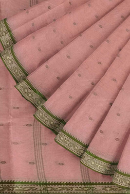 Moumitasaree Solid/Plain Tant Pure Cotton Saree(Light Green)