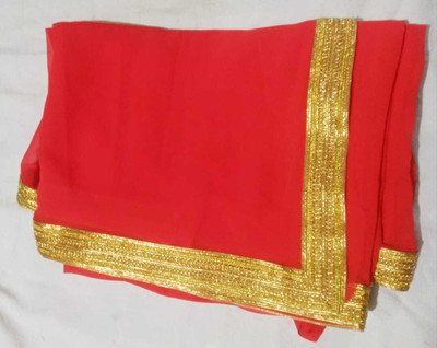AARTI SAREES Solid/Plain Bollywood Chiffon Saree(Red)