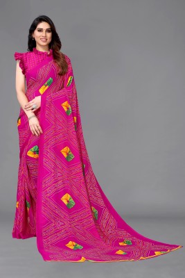 SARETRA MALL Floral Print Daily Wear Georgette Saree(Pink)