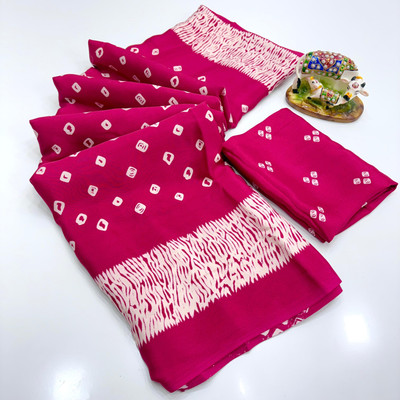 Saraswati Fab Printed Kalamkari Jacquard Saree(Pink)