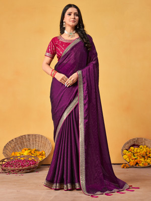 Divastri Embroidered Bollywood Georgette Saree(Purple)