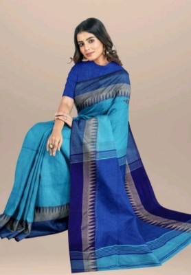 Maatarasaree Woven Bollywood Cotton Blend Saree(Light Blue, Dark Blue)