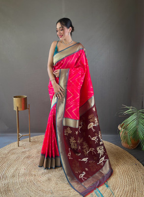 SGF11 Self Design Handloom Pure Silk Saree(Multicolor)