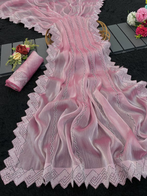 JENNYFEB Printed Bollywood Art Silk Saree(Pink)