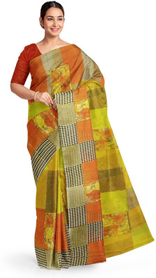 Saadhvi Printed Bandhani Georgette Saree(Multicolor)