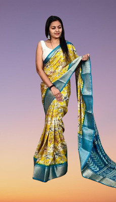 AA ONE ENTERPRISE Self Design Bollywood Cotton Blend Saree(Yellow)