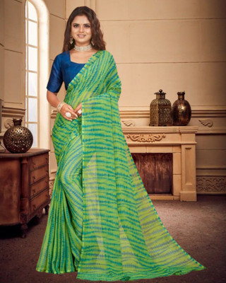 Jayu Printed Bollywood Georgette Saree(Green)