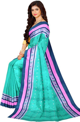 CommonofHouse Self Design Tant Pure Cotton Saree(Multicolor)