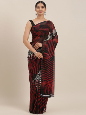 Moda Rapido Printed Daily Wear Georgette Saree(Black)