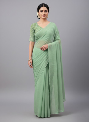 SHILPKALA Embellished Bollywood Georgette Saree(Green)