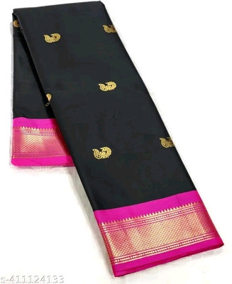 Paithani Woven Banarasi Pure Silk Saree(Black)
