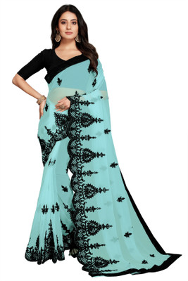 ANANT DESIGNER STUDIO Embroidered Bollywood Net Saree(Multicolor)
