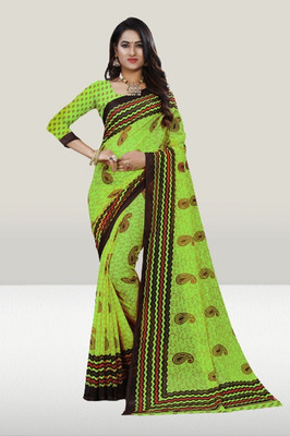 Vimalnath Synthetics Printed Daily Wear Georgette Saree(Light Green)