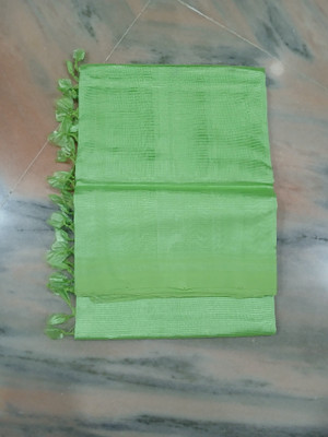 GRUHA LAKHSMI SAREES Woven Mangalagiri Handloom Cotton Silk, Jute Silk Saree(Light Green)