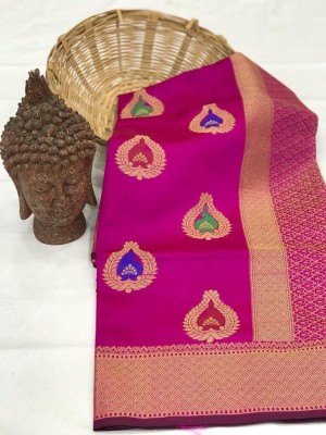 veerlaxmi Woven Banarasi Pure Silk Saree(Pink)