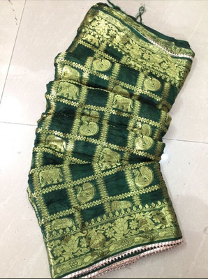 Shree Vinayak Creations Self Design Banarasi Art Silk Saree(Green)