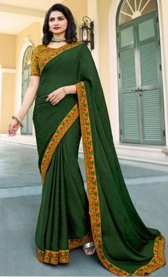 Hensi sarees shop Woven Dharmavaram Georgette, Art Silk Saree(Green)