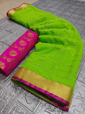 Sareez House Self Design Bollywood Georgette Saree(Light Green)