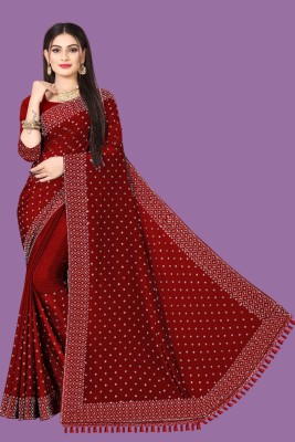 Madhavsaree Printed Bollywood Art Silk, Georgette Saree(Maroon)