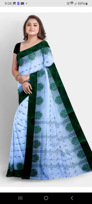 Moumitasaree Solid/Plain, Self Design Tant Pure Cotton Saree(White)