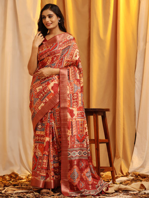 Divastri Digital Print Banarasi Art Silk Saree(Multicolor)
