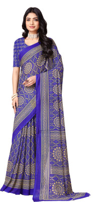 Kanooda Prints Floral Print Daily Wear Georgette Saree(Multicolor)