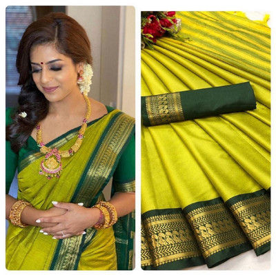 Shruti Bandhani Woven Banarasi Jacquard Saree(Multicolor)