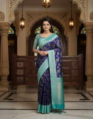 Bindi Woven Banarasi Jacquard Saree(Multicolor)