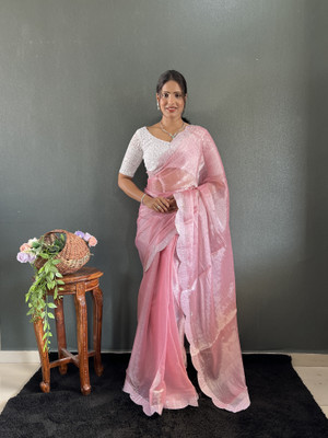 Ramya Embroidered Bollywood Chiffon Saree(Pink)
