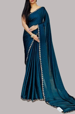 KAKADIYA CREATION Embellished Bollywood Chiffon Saree(Light Blue)