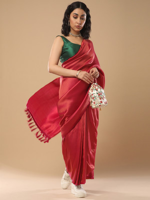 Divastri Woven Banarasi Art Silk Saree(Red)