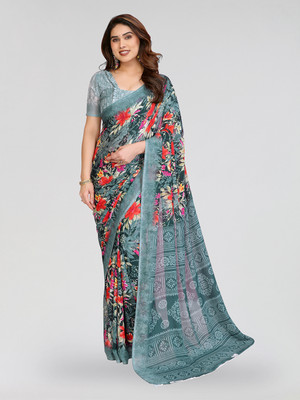 Moda Rapido Printed Daily Wear Georgette Saree(Green)