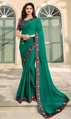 Hensi sarees shop Woven Dharmavaram Georgette, Art Silk Saree(Light Green)