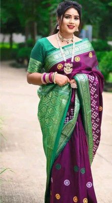 daniyal Embroidered Banarasi Pure Silk Saree(Purple)
