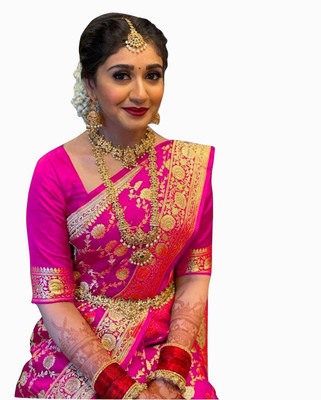 LAVISHBOI Solid/Plain Saree with Attached Blouse Art Silk Saree(Multicolor)