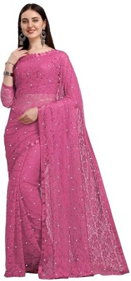 rishi Embroidered Bollywood Net Saree(Multicolor)