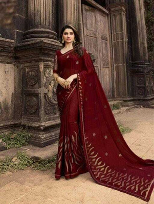 Gold Art Fashion Woven Kanjivaram Jacquard, Pure Silk Saree(Maroon)