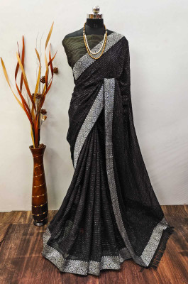 Mervadiya Self Design Kanjivaram Georgette Saree(Black)