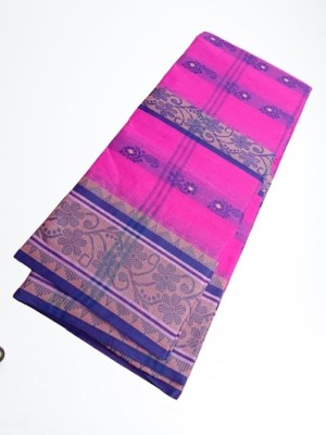 Dristikone Woven Tant Pure Cotton Saree(Pink)